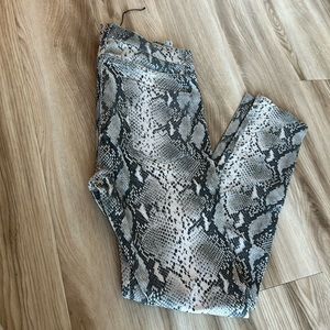 Hudson snake skin printed leather skinny pants